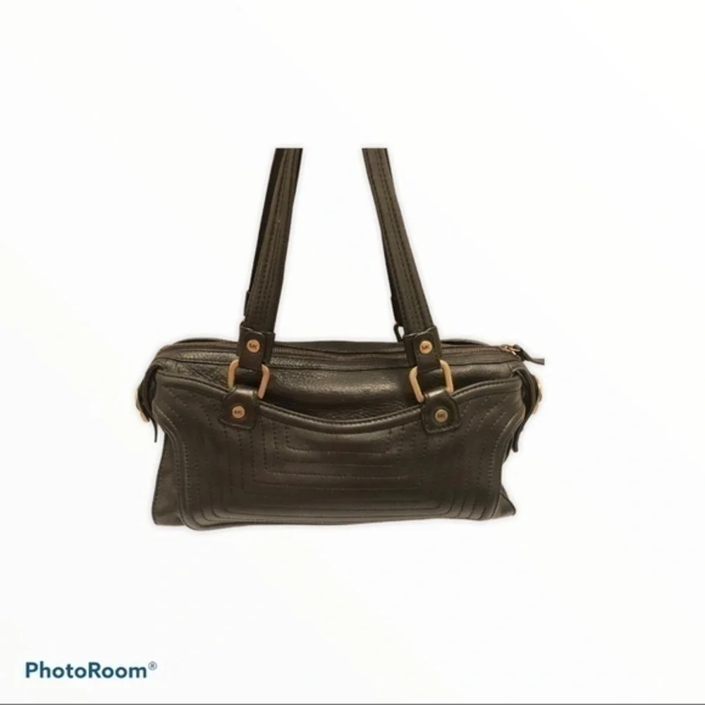 Michael kors vintage black leather satchel bag